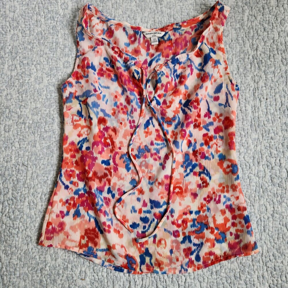 Banana Republic Sleeveless Floral Top, Size PXS